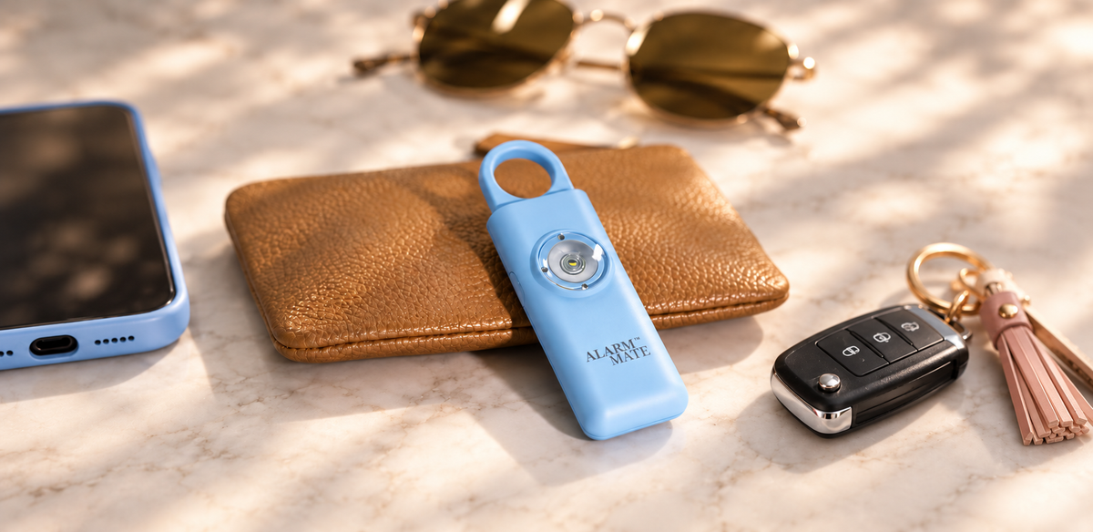 Blush Alarm Mate with everyday accessories