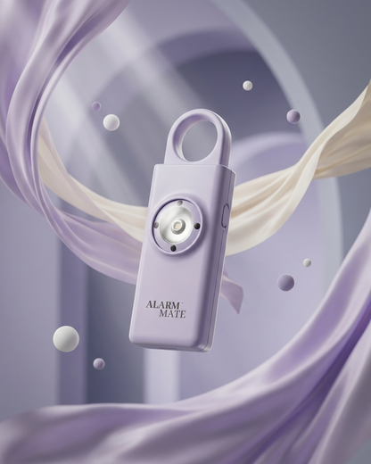LILA MATE personal alarm — styled product image