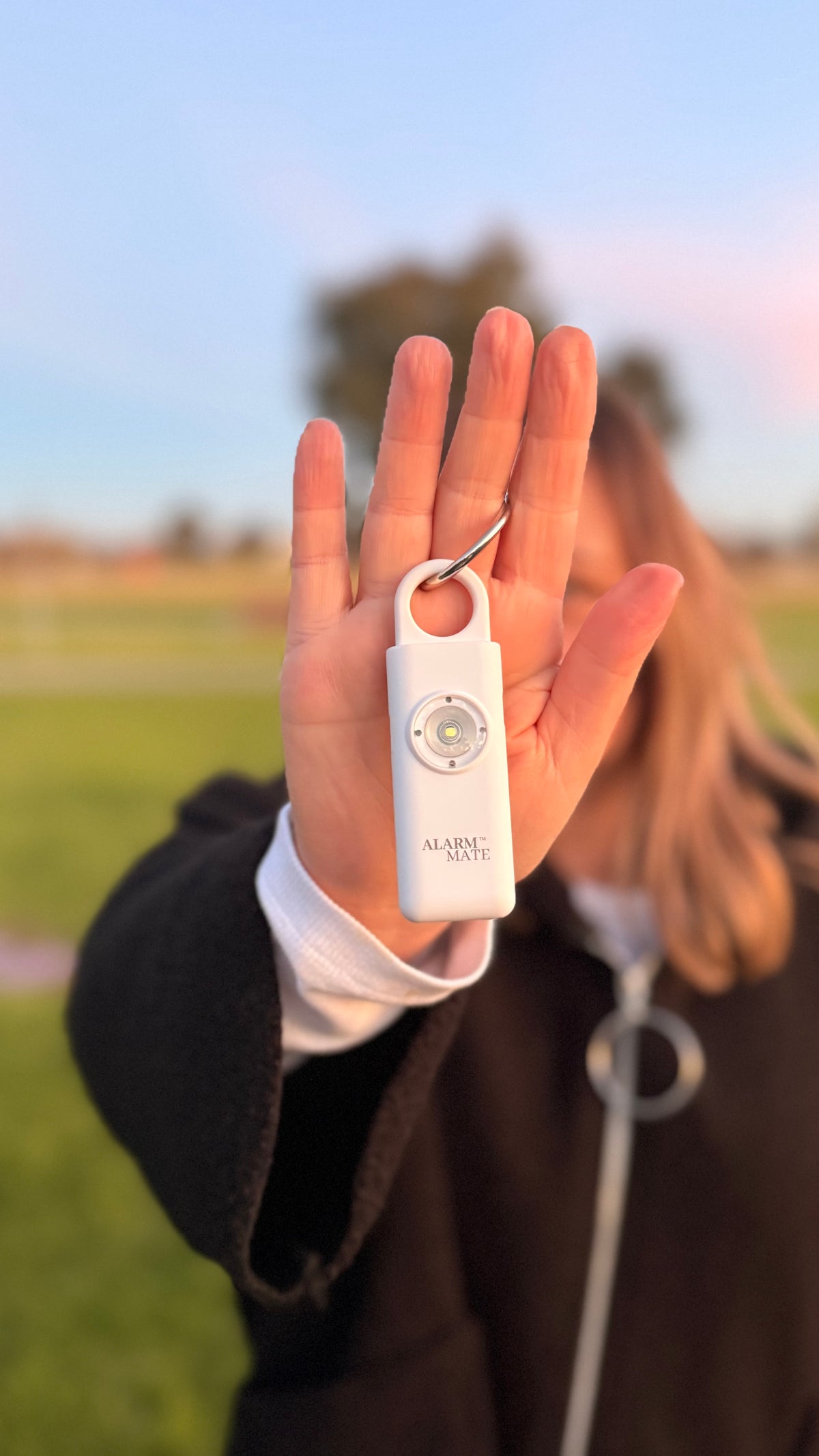 LUNA MATE personal alarm — everyday lifestyle photo