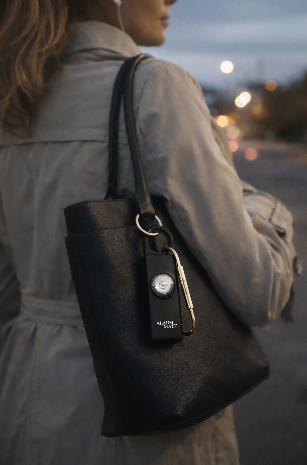 SLATE MATE personal alarm — everyday lifestyle photo