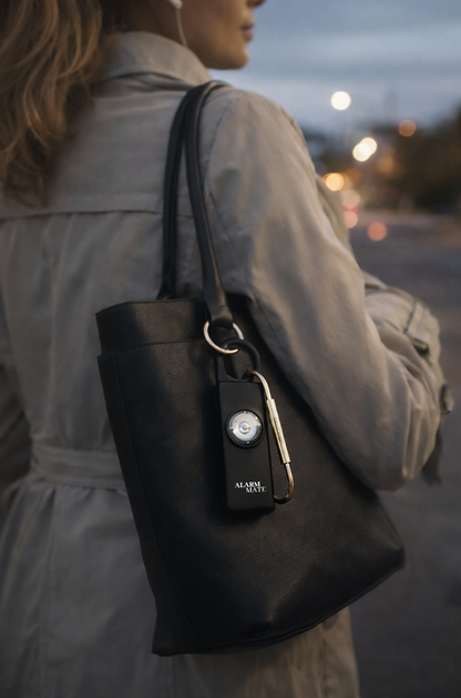 SLATE MATE personal alarm — everyday lifestyle photo